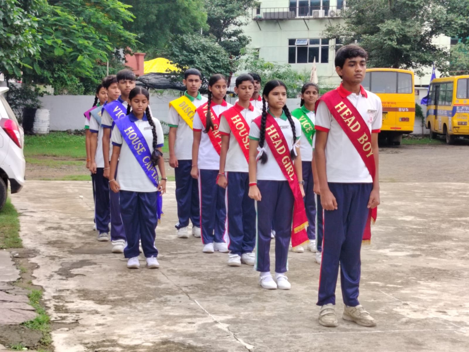 RGHSS student house captains and school leaders assembled on campus